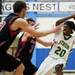 Huron High School senior Demetrius Sims looks to pass in the game against Pickney on Monday, March 4. Daniel Brenner I AnnArbor.com